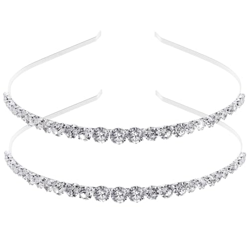 Gogogmee 2 Stück Glitzernde Haarreifen mit Strasssteinen Leichte Haarschmuck Hoops für Mädchen Kreative Kopfbedeckung für Partys und Foto Requisiten von Gogogmee