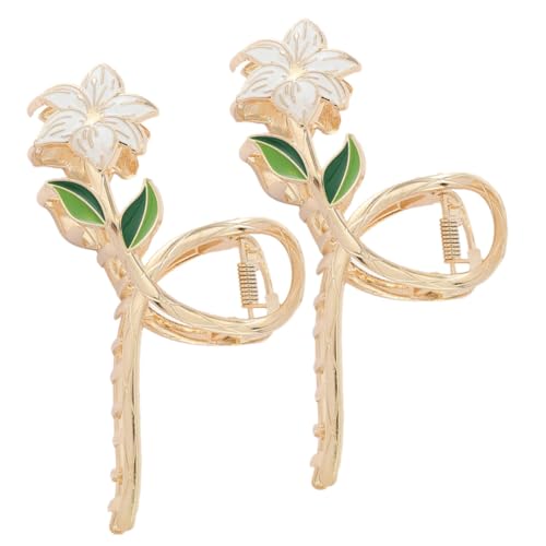 Gogogmee 2 Stück Große Lilienblüten Haarklammer für Dickes und Normales Haar Stilvoller Haarschmuck Damen Robustes Haarclip zur Festen Haarfixierung und Modischem Styling von Gogogmee