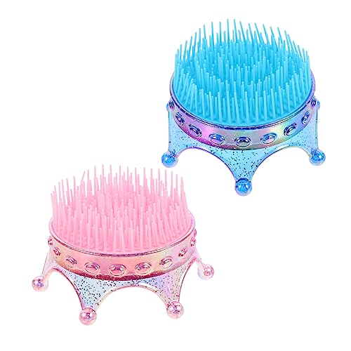 Gogogmee 2stücke Mädchen Krone Haarbürste Mit Flexiblem Borsten Für Junge Mädchen Tragbarer Haarkamm Geeignet Für Dünn Dickes Haar von Gogogmee