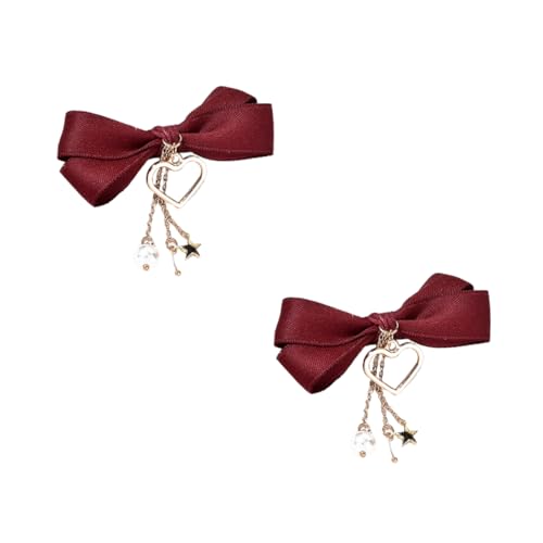 Gogogmee 2 Stück Haarschleifen-clips Mit Quasten Und Schleifenknoten Haarspangen Für Mädchen Geburtstagsparty Weihnachten Neujahr Mode-accessoire von Gogogmee