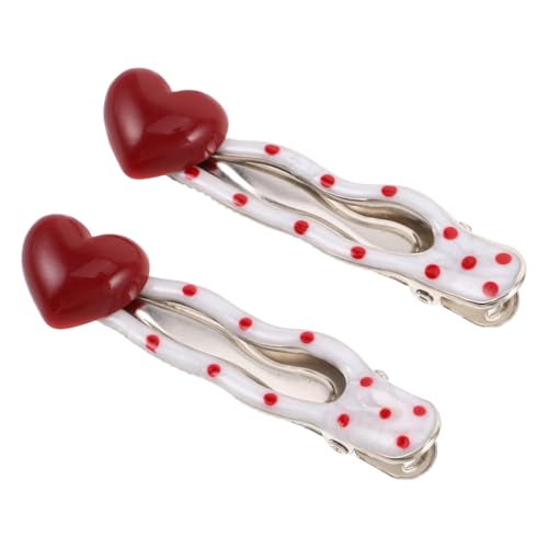 Gogogmee 2 Stück Herz Haarspangen Haarklammern für Mädchen Süße Koreanische Wellen Designs Robuste Seitenclips zum Einfachen Fixieren Stylischer Haarschmuck für Alltag und Party von Gogogmee