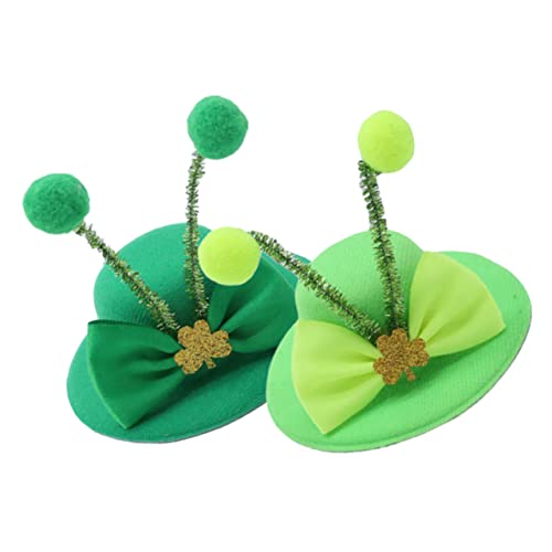 Gogogmee 2st Hut Haarnadel St Patrick Tagesdekoration Kleeblatt-haarschleifen Alligator Kobold Stirnband Patricks Day Haarnadel Patricks Day Hut Stirnband Fräulein Bilden Stoff Zylinder von Gogogmee