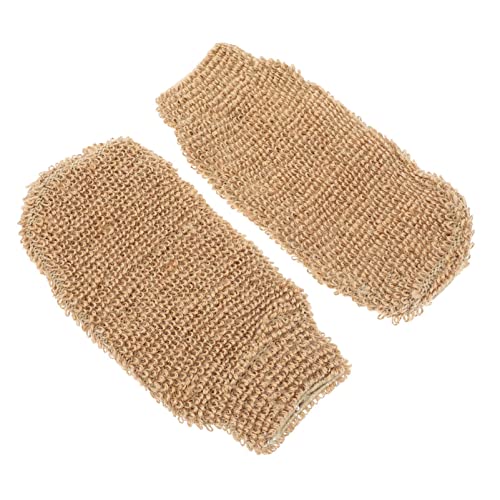 Gogogmee 2 Stück Jute Bad Handschuhe Robuste Peeling Handschuhe für Dusche und Bad Hautfreundlich für Männer und für Tiefenreinigung und Massage von Gogogmee