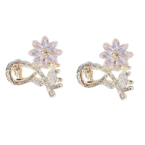 Gogogmee 2 Stück Kleine Haarklammer mit Kristallblume Langlebiger Haarclip für Mädchen und Damen Sanfter Griff Haarschonend Eleganter Haarschmuck für Alltag und Besondere Anlässe Teiliges von Gogogmee
