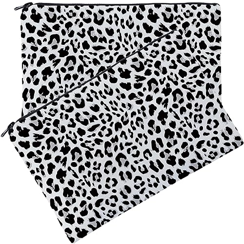 Gogogmee 2 Stück Kosmetiktasche Leopard Muster Tragbare Make Up Tasche mit Reißverschluss für Mädchen Vielseitige Aufbewahrung für Kosmetik Handy Geldbörse und Mehr von Gogogmee
