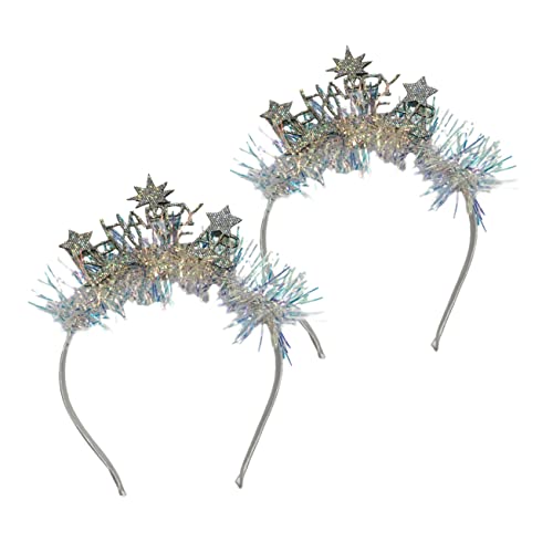 Gogogmee 2stücke Neujahr Haarreif Mit Buchstaben Und Sternen Glitzernde Haarschmuck Accessoires Für Partys Und Festivals Für Familienfeiern von Gogogmee