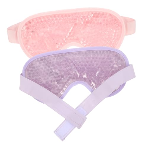 Gogogmee 2 Stück Kühlende Gel Augenmaske Teiliges Wiederverwendbare Hot Cold Compress Weich Elastisch gegen Augenringe und Schwellungen Komfortabel für Mädchen Entspannende Schlafmaske von Gogogmee