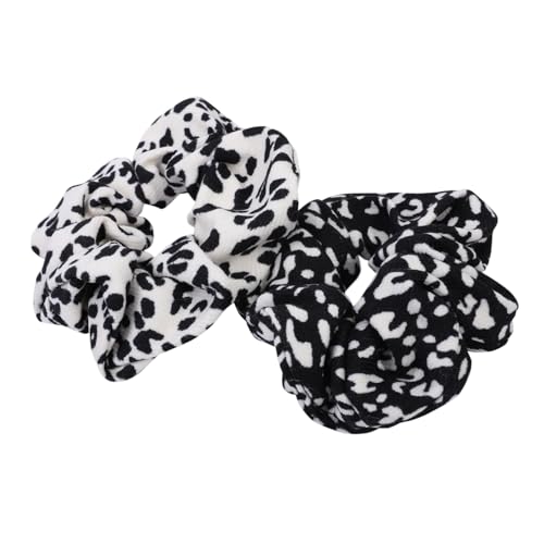 Gogogmee 2 Stück Leopard Haargummis Vintage Haarbänder mit Leopardenmuster Elastische Haarknoten für Damen und Mädchen Modische Schonende Haarschleifen für Alltag und Party von Gogogmee