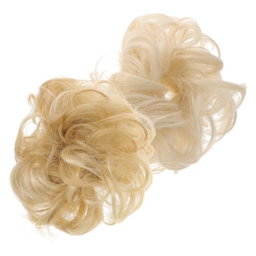 Gogogmee 2 Stück Lockige Kunsthaar Dutt Haargummi Haarteil für Unordentliche Hochsteckfrisuren Synthetische Fake Hair Buns mit Haargummi Vielseitig für Frauen und Mädchen Einfach von Gogogmee