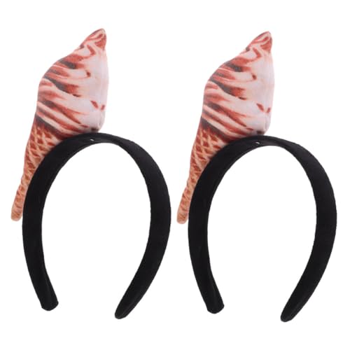 Gogogmee 2 Stück Lustiges Eiscreme stirnband aus Stoff Kreative Eistüten form Bequemes Leichtes Party accessoire für Erwachsene für Kostüm Sommerfeste von Gogogmee