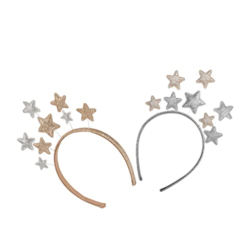Gogogmee 2stücke Fünfeckige Stern Stirnbänder Für Junge Mädchen Weihnachten Haar Zubehör Dekorative Haarreifen Party Accessoires von Gogogmee