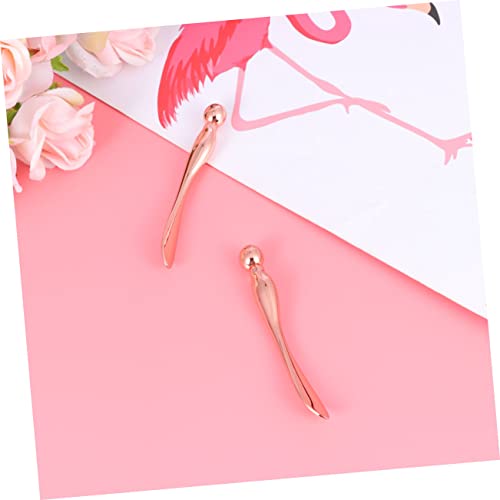Gogogmee 2 Stück Metall Augenmassage Sticks mit Löffel Ende zur Cremeaufnahme Tragbar Doppelseitig für Bessere Augencremeaufnahme und Reduzierung von Schwellungen Langlebig Glatte von Gogogmee