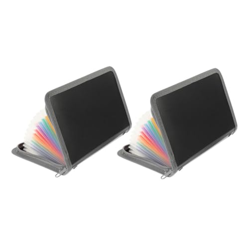 Gogogmee 2 Stück Mini Akkordeon Ordner mit Reißverschluss Mehrschichtiger Dokumenten und Quittungsorganizer Robuster Folder für Karten und Belege Vielseitige Aufbewahrung von Gogogmee