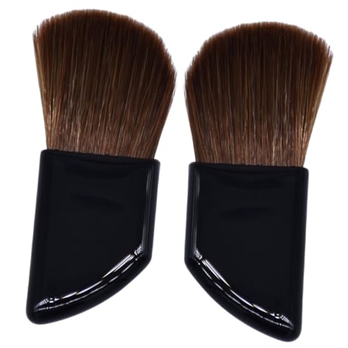 Gogogmee 2 Stück Mini Make Up Pinsel Schräger Griff Nylonhaare Tragbar für Foundation Reise Kosmetik Pinsel Professionell für Damen von Gogogmee