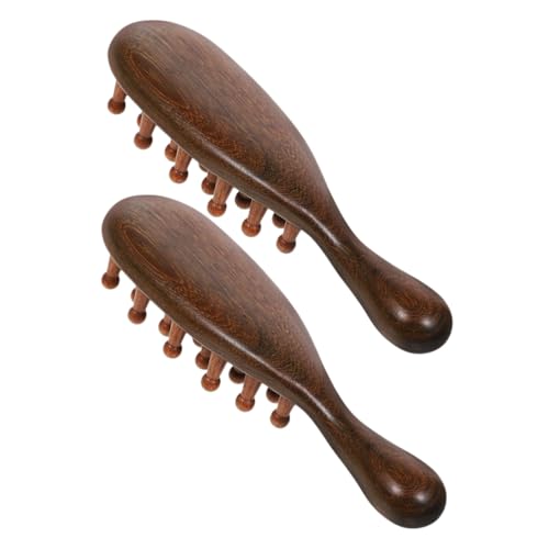 Gogogmee 2 Stück Natürlicher Sandelholz Massagekamm Set Breitzahn Kamm für Kopfhautmassage und Haargesundheit Geeignet für Haartypen Männer Frauen zur Entspannung Durchblutung von Gogogmee