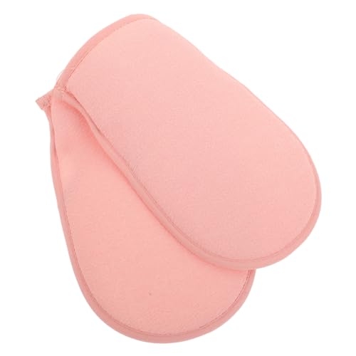 Gogogmee 2 Stück Peelinghandschuh Doppelseitig Exfolierend Effektiv Sanft für Männer Frauen Körper Hautpflege Bad Zubehör Rosa Individuell Verpackt von Gogogmee