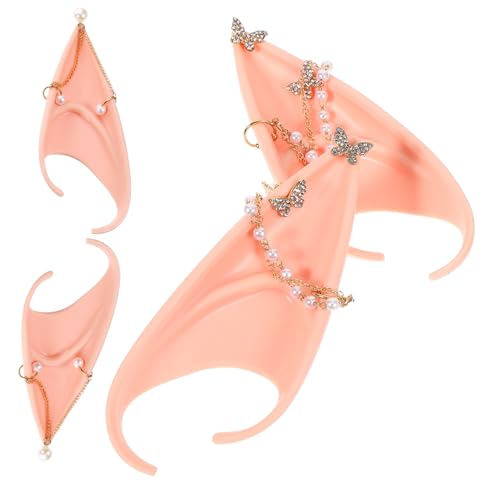Gogogmee 2 Stück Perlenkette Elfenohren Ohrstecker Cosplay Ohrschmuck Hautfreundlich Party Halloween Karneval Damen Zubehör von Gogogmee