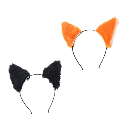 Gogogmee 2 Stück Plüsch Katzenohren Haarreif Weiches Stirnband mit Niedlichen Fox ears für Cosplay Party Make up und Bühnenauftritte Passend für Damen und Mädchen Rutschfest und von Gogogmee