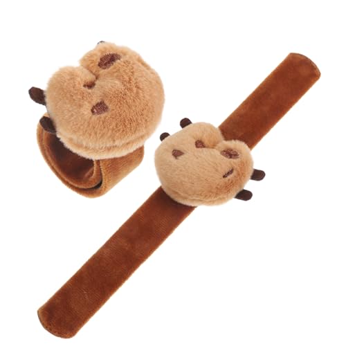 Gogogmee 2 Stück Plüsch Klatscharmband mit Süßem Capybara Weiches Tier Schnapparmband für Vielseitiges Partygeschenk und Armband für Jungen und Mädchen Einfach Anzulegen und Bequem zu von Gogogmee