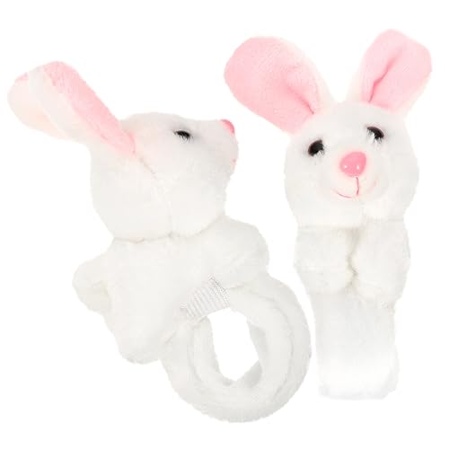 Gogogmee 2 Stück Plüsch Schnapparmband mit Bunny Weiches Tier Armband für Kindergeburtstag Langlebig und Sicher Lustiges Party Mitgebsel für Freunde von Gogogmee