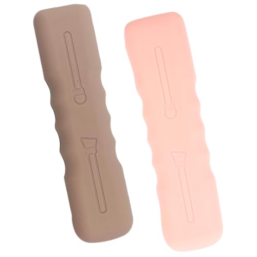 Gogogmee 2 Stück Silikon Make up Pinsel Tasche Flexibel Langlebig Kosmetiktasche für Damen Makeup Pinsel Organizer Kompakt Leicht Reise Kulturbeutel von Gogogmee