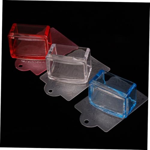 Gogogmee 2 Stück Square Manicure Stamper Teiliges aus Kunststoff Leichter Nail Art Stempel in Blau und Transparent für DIY Maniküre Nagelstempel Tool für Kreative Nageldesigns Zuhause von Gogogmee