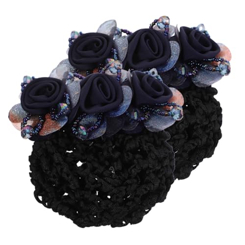 Gogogmee 2 Stück Stilvolle Haarnetz Clips mit Blumenmuster Stoff mix Eleganter Haarschmuck für Damen Haarnetz Haarklammer für Dutt Robust und Modisch Netzartige Struktur für Raffiniertes von Gogogmee
