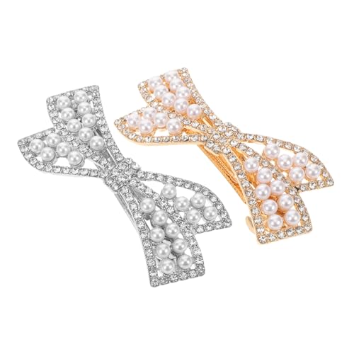 Gogogmee 2 Stück Strass Haarklammern mit Schleifen Federleichte Funkelnde Haarklammern für Damen Sicherer Halt Vielseitig Einsetzbar als Braut Alltags-accessoires von Gogogmee