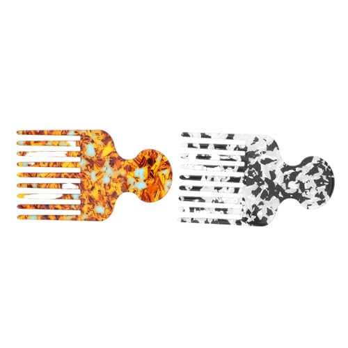 Gogogmee 2 Stück Teiliges Afro Haar Pick aus Antistatischem Acetat Zähne für Einfaches Entwirren und Highlighting Vielseitiges Styling Werkzeug für Afrikanisches Haar Damen und Herren Reise von Gogogmee