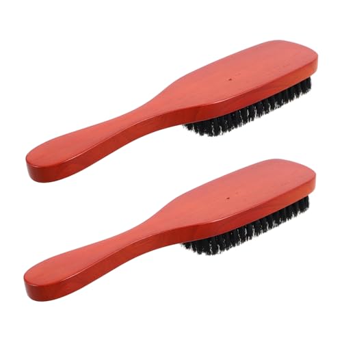 Gogogmee 2 Stück Teiliges Bartpflege mit Holzgriff und Weichen Borsten Bartbürste für Männer zur Styling von Lockigen Frisuren und Vielseitige Anwendung für Zuhause von Gogogmee