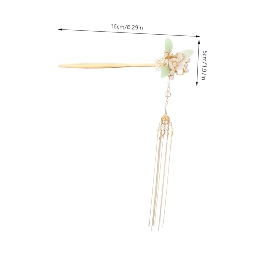 Gogogmee 2 Stück Teiliges Chinesische Haarstäbchen mit Perlen und Floraler Quaste Vintage Haarschmuck für Frauen Praktische Stabile Haarnadeln für Hochsteckfrisuren bei Festen Cosplay und von Gogogmee