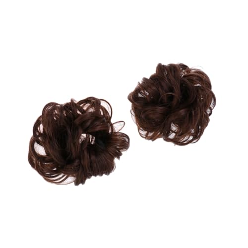 Gogogmee 2 Stück Teiliges Haar dutt tool aus Synthetischem Haar Leicht Braun Voluminöse Haarknoten Simulation Einfaches Styling für Damen und Mädchen Kreativer Haarschmuck für von Gogogmee