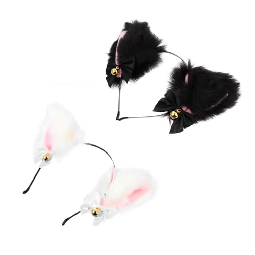 Gogogmee 2 Stück Teiliges Katzenohren Haarreif Plüsch Fuchs Ohr Headwear Cosplay Haarschmuck für Party Performance Damen Mädchen Weich Langlebig von Gogogmee