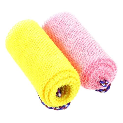 Gogogmee 2 Stück Teiliges Körperpeeling handtuch mit Zugband Langlebiger Reißfester Rückenschrubber für Dusche und Bad Leicht Sanfte Hautreinigung gegen Trockene Haut von Gogogmee