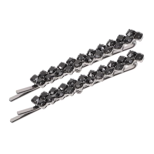 Gogogmee 2 Stück Teiliges Kristall Haarklammern mit Funkelnden Strasssteinen Stabile Metall bobby Pins für Damen und Mädchen Rutschfeste Haarnadeln in Schwarz Eleganter Haarschmuck für von Gogogmee