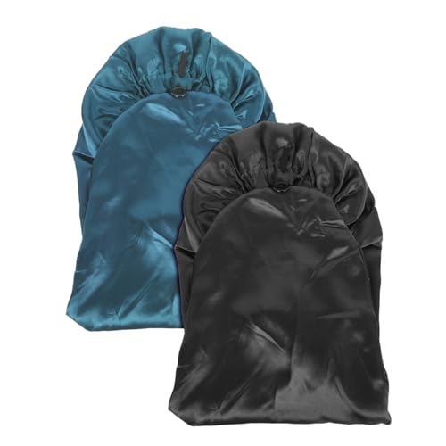 Gogogmee 2stücke Satin Schlafmütze Für Damen Duschhut Mit Breiter Krempe Mütze Für Lose Haare Leicht Und Tragbar Elastisches Design Für Erwachsene von Gogogmee