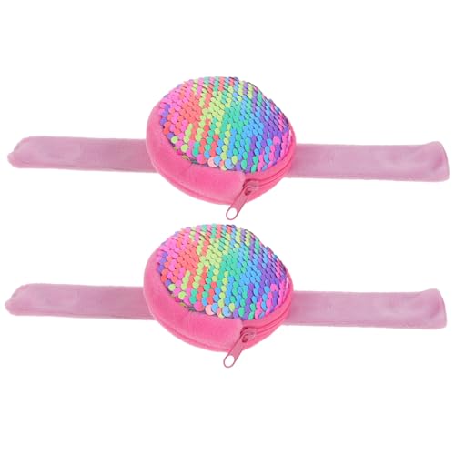 Gogogmee 2 Stück Teiliges Slap Armband mit Reißverschluss Münzbeutel Niedliches Cartoon Party Handgelenksband Vielseitiges Mädchen Slap Wristband Komfortabel und Stylisch von Gogogmee