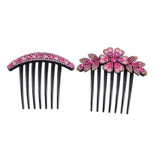 Gogogmee 2 Stück Teiliges Strass Haarschmuck mit Pinken Blumen Haarforken Stilvolle Haarspangen für Damen Vielseitig Einsetzbar bei Hochzeit Party Alltag Langlebig und Modisch von Gogogmee