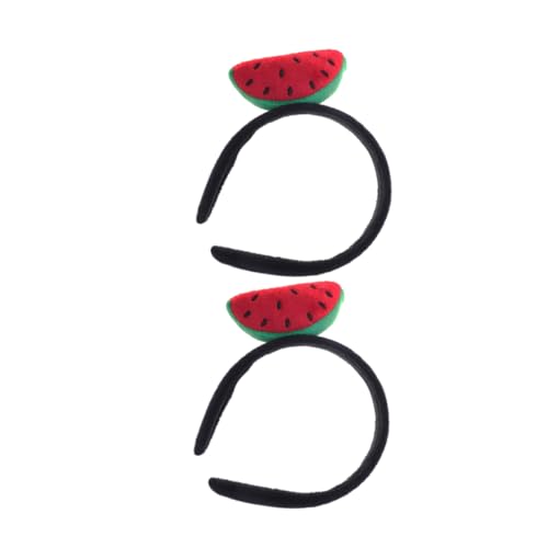 Gogogmee 2 Stück Teiliges Wassermelonen Haarband aus Weichem Stoff Lustiges und Modisches Haaraccessoire für Frauen und Mädchen Stirnband für Sommerpartys und Tropische Kostüme von Gogogmee