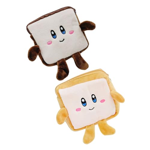 Gogogmee 2 Stück Toast Geldbörse Plüsch Münztasche Münztasche Bargeldaufbewahrung Toast Münztasche Cartoon Geldbörse Geld Organizer Für Bargeld Kleine Geldbörse Kleine Münztasche von Gogogmee