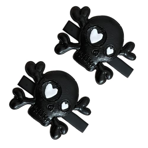 Gogogmee 2 Stück Totenkopf Clip Gothic Haarspangen Für Damen Für Halloween Party Skelett Totenkopf Haarspangen Accessoire Mit Totenköpfen Für Erwachsene Punk Knochen von Gogogmee