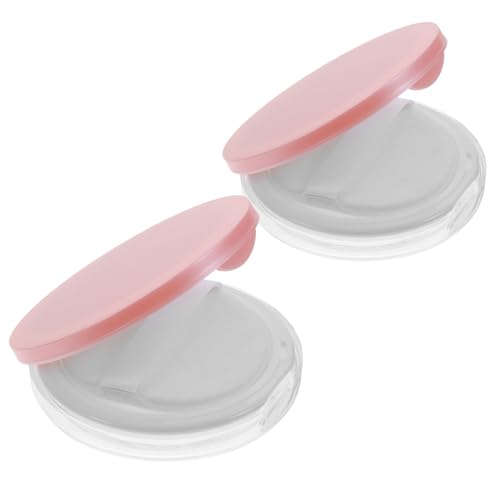Gogogmee 2 Stück Ultra Dünnes Tragbares Loose Powder Case mit Spiegel und Schwämmchen Wiederverwendbare Kosmetik Aufbewahrung Praktisches Makeup Puder Etui für Damen Unterwegs von Gogogmee