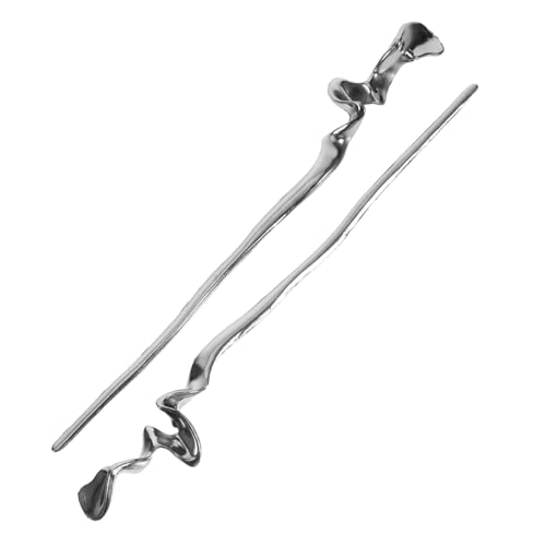 Gogogmee 2 Stück Vintage Haarstäbchen Metall mit Geometrischem Spiegelndem Design Unregelmäßiger Form für Duttfrisuren bei Frauen Eleganter Haarschmuck für Besondere Anlässe von Gogogmee