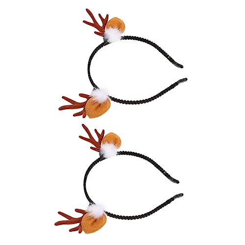Gogogmee 2 Stück Weihnachtliches Rentier Haarreif Teilig mit Weichen Hasenohren Kuscheliges Party Kopfschmuck für Langlebige Haaraccessoires für Festtage und Kostüme von Gogogmee