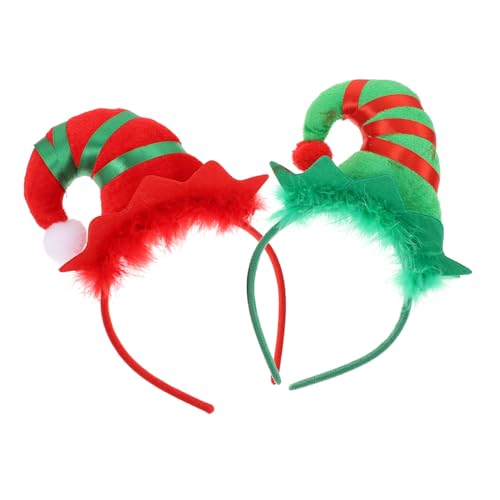 Gogogmee 2 Stück Weihnachts Haarschmuck mit Glocken Kreative Stirnbänder Hüte Einfaches Tragen Festliche Kopfbedeckung für Karneval Kostüm und Weihnachtsfeier von Gogogmee