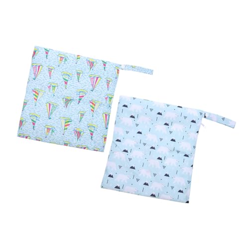 Gogogmee 2 Stück Wiederverwendbare Wet Bags mit Bedrucktem Muster wasserdichte Windeltasche für Nasse und Trockene Windeln Praktischer Reise Organizer für Kindergarten und Unterwegs von Gogogmee