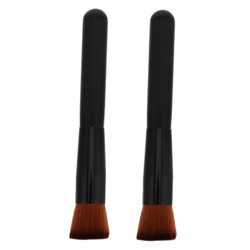 Gogogmee 2 Stücke Flache Foundation Pinsel Satz für Frauen Weiche Borsten Langlebig Kompakt und Tragbar Flacher Concealer Pinsel Konturpinsel für Make Up von Gogogmee