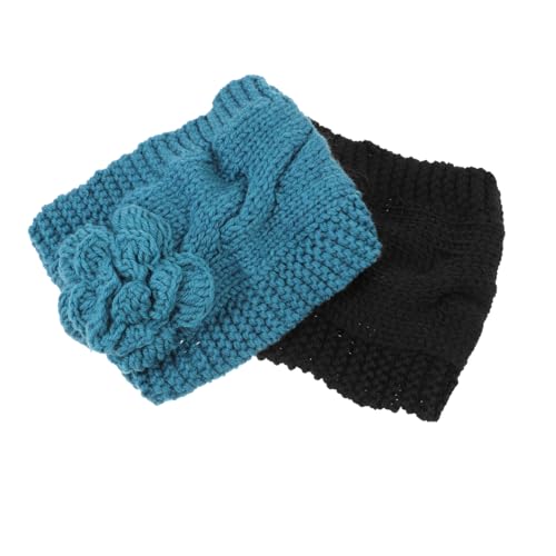 Gogogmee 2stücke Handgefertigte Winter-stirnbänder Mit Windschutz Gestrickte Haaraccessoires Und Konblau Für Vielseitig Einsetzbar Für Sport Und von Gogogmee