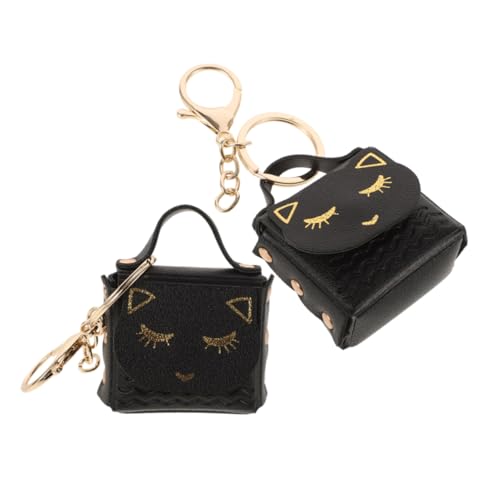 Gogogmee 2stücke Mini Schlüsselanhänger Tasche Mit Niedlichem Katzenmuster Tragbares Mini-Portemonnaie Für Und Einkäufe Accessoire Für Mädchen Und Katzenliebhaber von Gogogmee