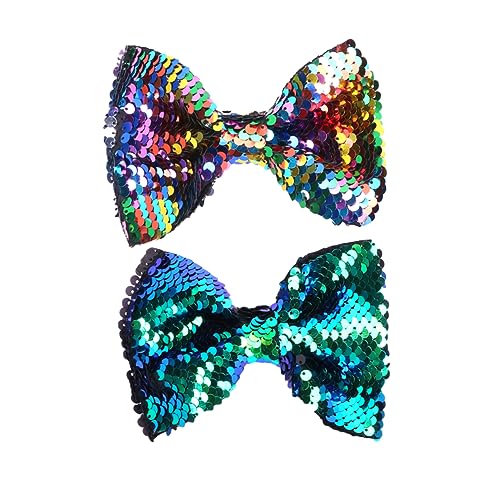 Gogogmee 2 Stücke Pailletten Haarschleifen Clips für Mädchen Glitzernde Haarspangen Dekorative Kopfbedeckung Weihnachts Haarschmuck Einfache Anwendung von Gogogmee